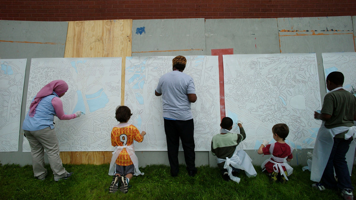 The City of Philadelphia Mural Arts Program has joined forces with the Department of Behavioral Health and Intellectual disAbility Services to form the Porch Light Initiative. Using art and human connection, the Porch Light Initiative strives to improve the health of vulnerable communities and individuals. Porch Light is a Local Funding Partnership of the Robert Wood Johnson Foundation. From October to April, artists are paired with partner agencies � Sobriety Through Out- Patient (STOP), Associaci�n Puertorrique�os en Marcha (APM) and Project H.O.M.E. Over the course of the year, the artists work with the service recipients at the agencies to design, paint, and hang large-scale murals in the neighborhoods where the organizations are located. They use art to engage clients in a new way, develop deeper connections to their community, and create a safe space to talk about behavioral health issues such as mental health problems or substance abuse.The Porch Light Initiative is dedicated to de-stigmatizing these behavior health issues, among clients themselves and among all area residents who see the murals. These beautiful murals act as beacons in the neighborhoods, sparking conversations about behavioral health issues, shedding light on challenges faced by service recipients, and encouraging empathy among fellow community members. The murals are not only a tool for partner organizations to integrate themselves into the community in a positive way; they heighten awareness of the resources available to help people with behavioral health issues and can increase access to treatment.