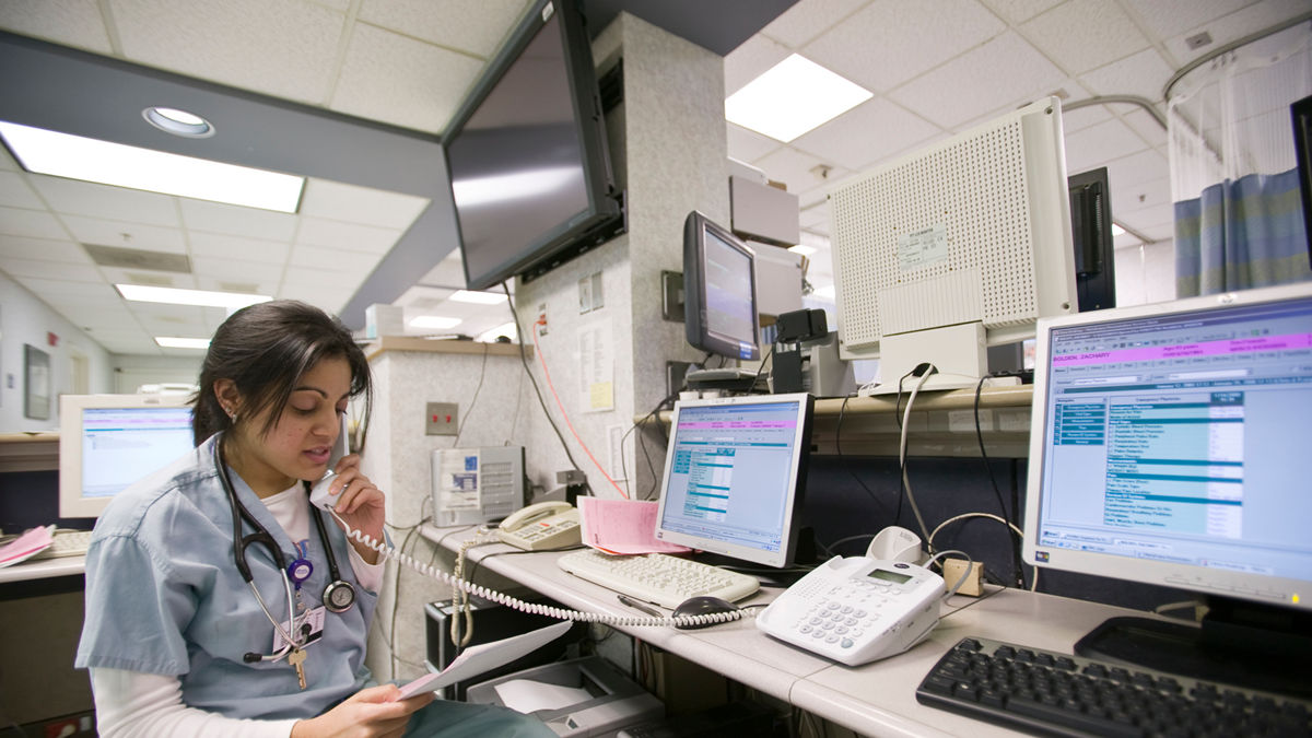 Patient monitoring equipment in a hospital.  Expecting Success