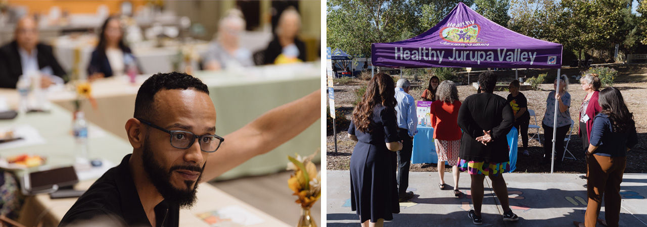 A collage of community-led events in California. 