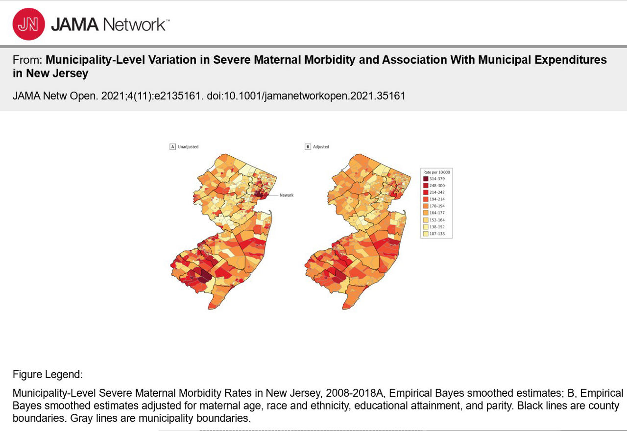 Municipality-Level Variation in Severe Maternal Morbidity and Association With Municipal Expenditures in New Jersey graphic.