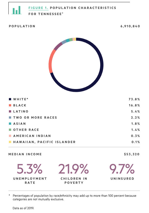 Population characteristics for Tennessee