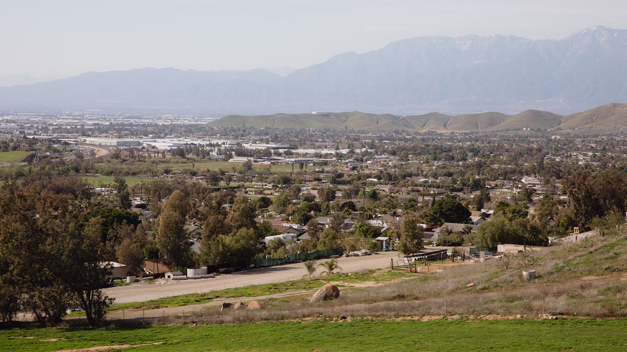 A wide-angle shot of Jurupa Valley in California