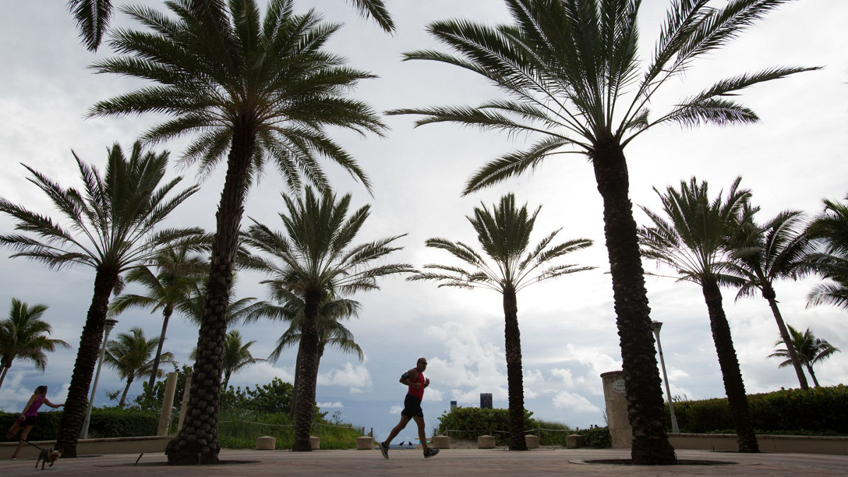 RWJF COH Miami. August 29-31, 2016.  Pictures of people exercising (walk, run, bike) along Miami Beach neighborhood area.