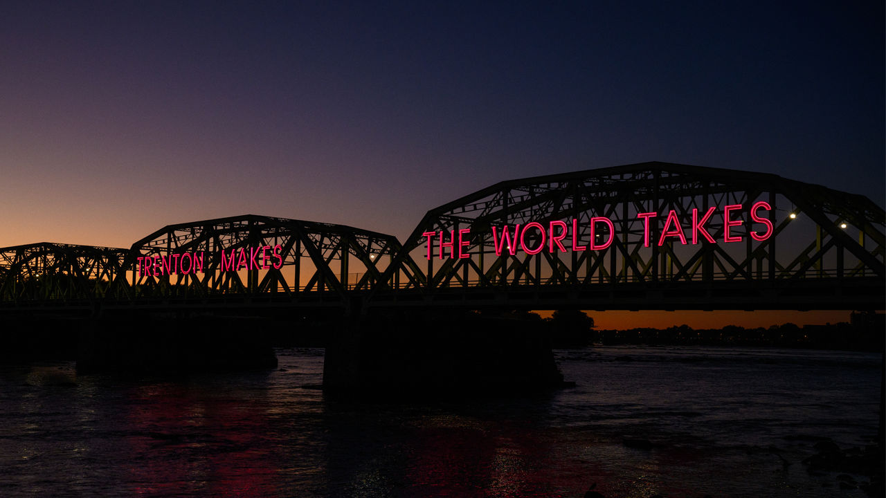 The Lower Trenton Bridge crosses the Delaware River in Trenton, N.J. 