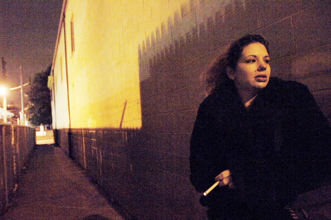 At 5am, Tina, a recovering drug user, waits for her turn to enter the Brandywine treatment program.  Paths to Recovery