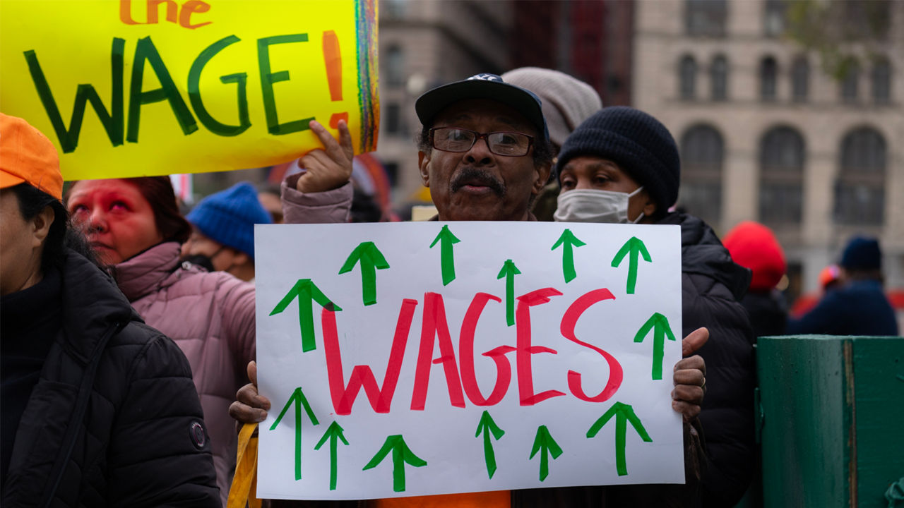 Fair wages demonstration.