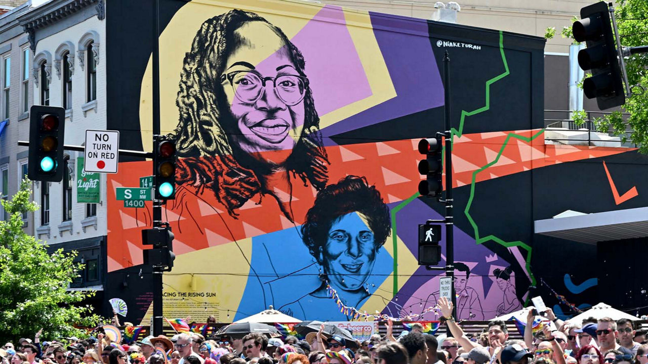 A colorful mural of Ketanji Brown Jackson, celebrating her ascension to a seat on the Supreme Court.