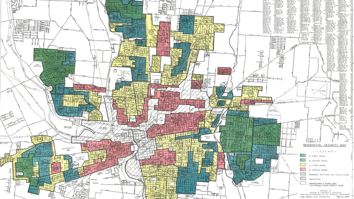 Columbus Ohio redlining map.