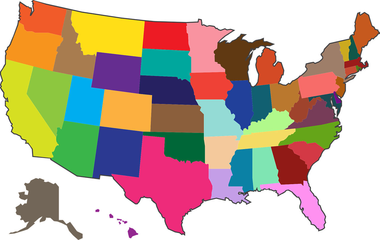 Map of United States.