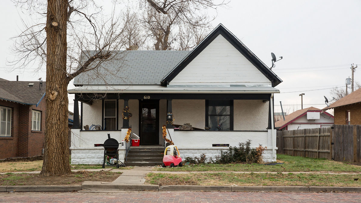 House near Stevens Park in Garden City, Kansas.