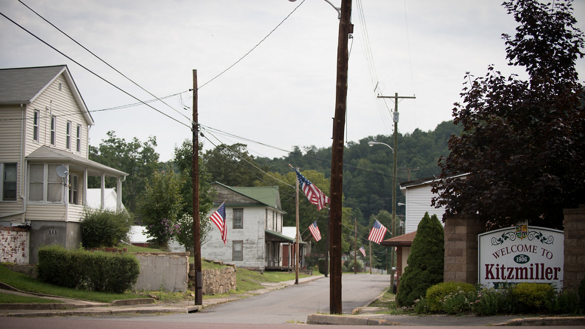 Kitzmiller, which is located on the border with West Virginia, is a community of just over 300 people as of the 2010 census.