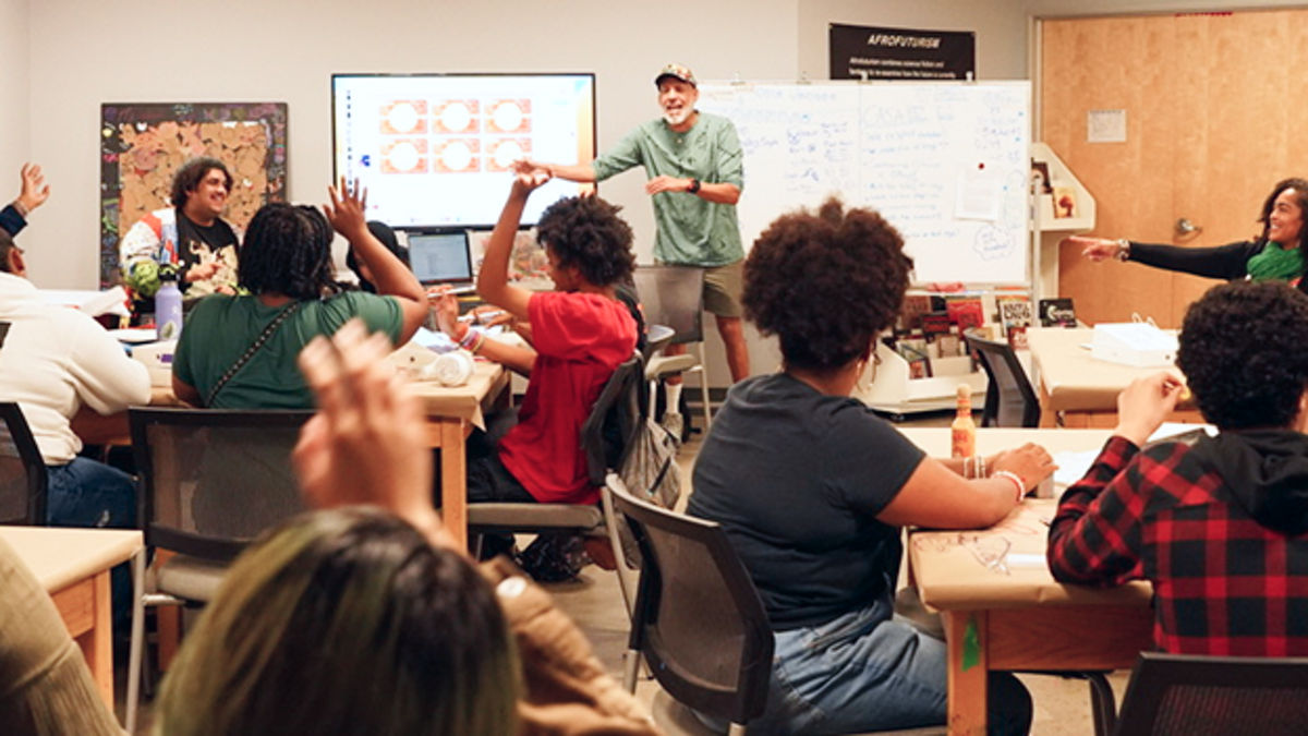  Lonny J Avi Brooks and students in MOCHA Community School of the Future