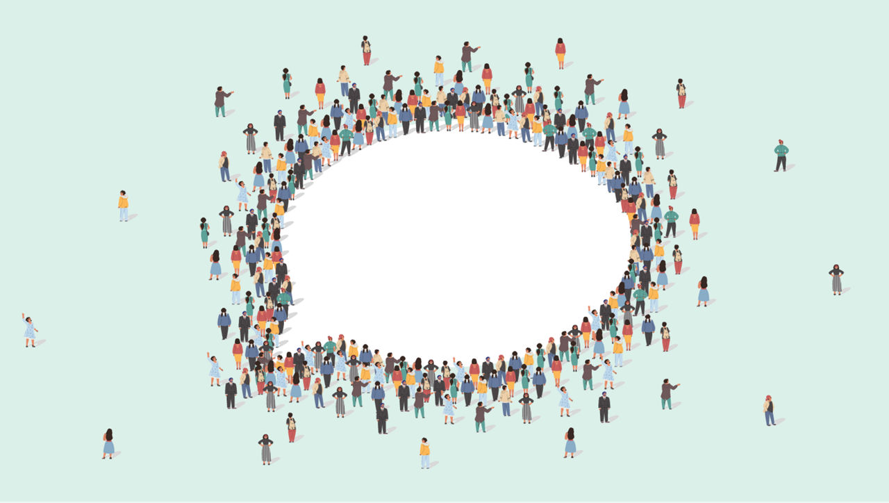 A group of people coming together for conversation