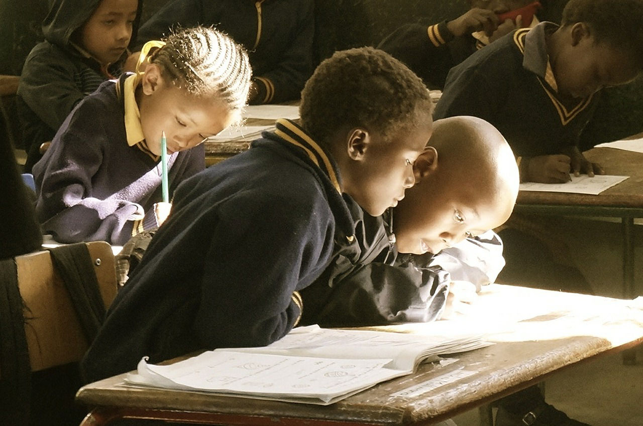 Students in a classroom.